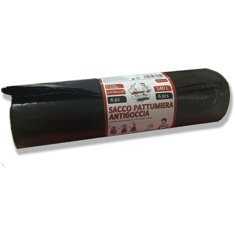 SACCO IMMONDIZIA INDUSTRIALE NERO ELEPACKING - CM 90X120 MY 80 CF=PZ 6 - 20 confezione