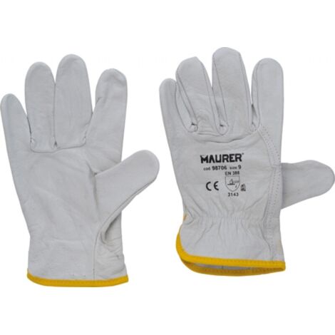 GUANTI da LAVORO Mod. FIORE BOVINO DRIVER MAURER Taglia 9 Conf. 12 pz