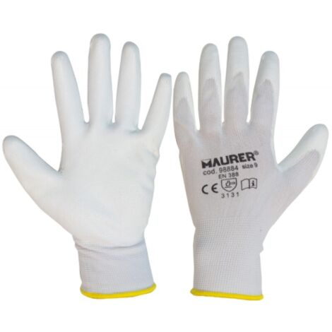 GUANTI LAVORO POLIURETANO BIANCO SEATTLE TG.11 MAURER - CF. CAVALI