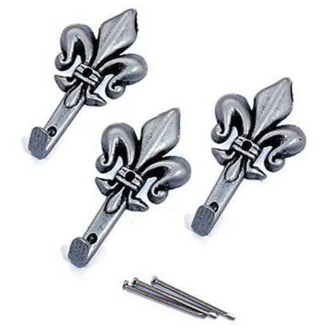 Gancio per quadri giglio 47 mm - argento - blister 3 pezzi conf. da 12 cf
