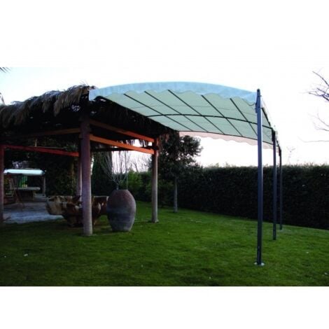 Papillon - Gazebo Per Fissaggio A Muro In Acciaio Verniciato 300X400 Cm Minorca