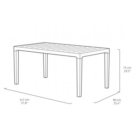 TAVOLO RESINA """HARMONY KETER""" DIM 160X90X74CM BIANCO/CAPPUCCINO