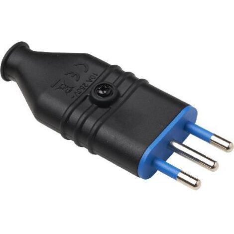 Spina Elettrica 16A 2P+T - Nero | Certificata NF | Per Impianti Domestici