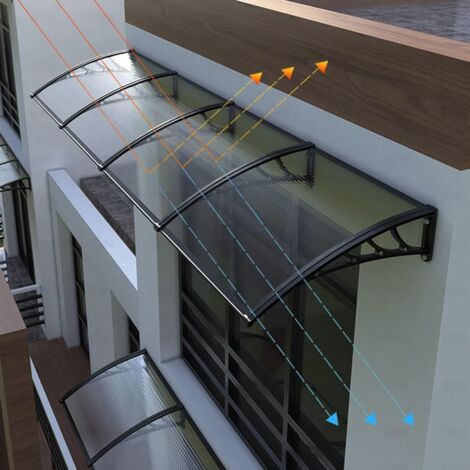 Verdelook Pensilina Naxos 120x100 Cm | Policarbonato Alveolare Fumé | Profili Alluminio | Modulabile Ed Estensibile