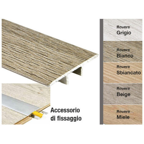 Profilo dilatazione alluminio rovere beige 8×39×900 mm – effetto naturale