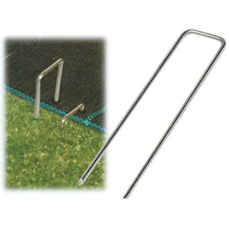 25 PZ PICCHETTI IN METALLO PER TELO PACCIAMANTE PACCIAMATURA CM.18X4