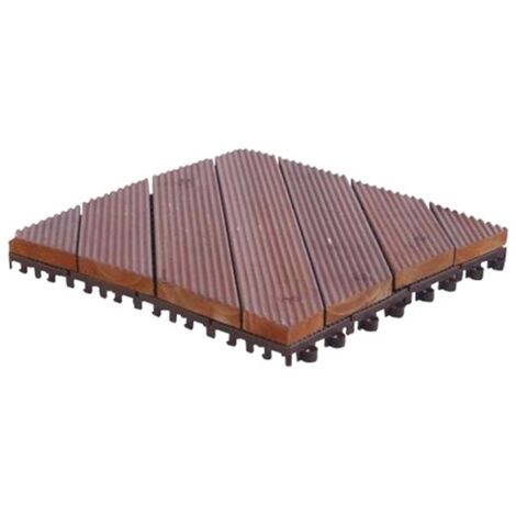 Parquet Pavimento Mattonelle Legno Naturale Patio 32X32X2,6 Cm Cf. 12 Pezzi