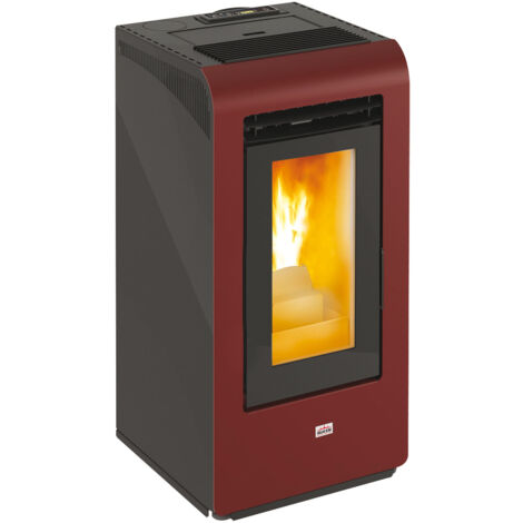 STUFE STUFA A PELLET QUEEN PLUS HE 10 BORDEAUX DA 8,7 Kw/h - CM. 44x45xH96 (1/2)