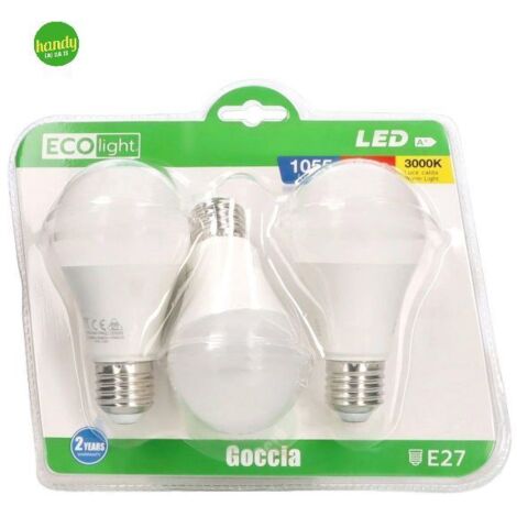 LAMPADINE LAMPADINA ECOLIGHT LED SFERA CF DA 3PZ 3000K - 1055 LUMEN LUCE CALDA (1/3)