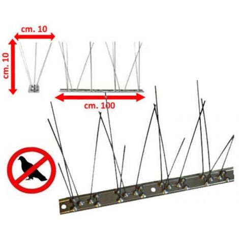 DISSUASORI INOX PLURISPILLO 80 SPILLI PER PICCIONI UCCELLI VOLATILI 1MT 26288