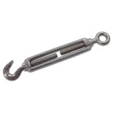 Tenditore ad Occhio e Gancio Zincato Filetto 12 mm Misura chiuso 245 mm Conf. 10 pz
