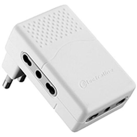 ADATTATORE TRIPLO PIATTO SPINA 16A/PRESE 16A BIANCO