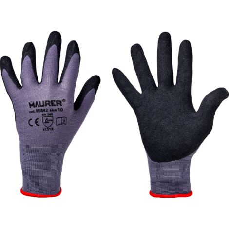 Guanti da Lavoro in Nitrile Sabbiato " HD-SHIELD" MAURER tg .11
