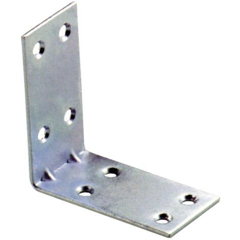 PIASTRINA GIUNZIONE ANGOLARE  40X40MM L30MM SP2 MM NERVATA ZINCATA