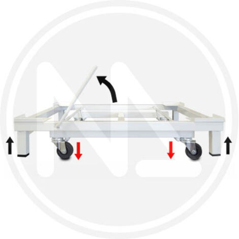 CARRELLO LAVATRICE 61X55CM C/LEVA E RUOTE ACCIAIO VERN.BIANCO (1/2)