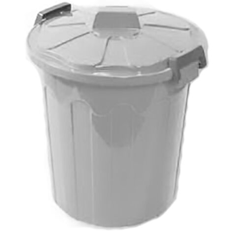 BIDONE VULCANO CON COPERCHIO LT 50 SILVER