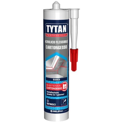 SILICONE ACRILICO FLESSIBILE 300ML BIANCO PER CARTONGESSO TYTAN