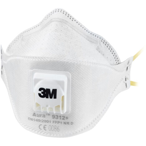 Aura maschera 3M 9312 FFP1 polvere pieghevole con valvola x 10
