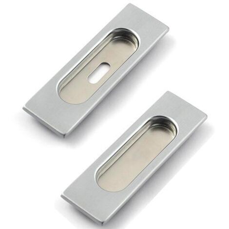 MANIGLIA INCASSO RETTANGOLARE 123X37MM CROMO SATINATA
