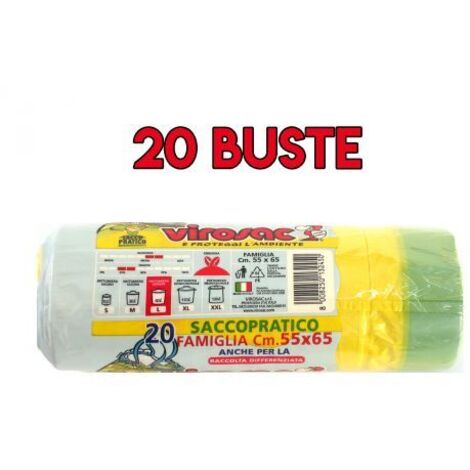 BUSTE SACCOPRATICO PZ20 CM55X65 GIALLO (1/2)