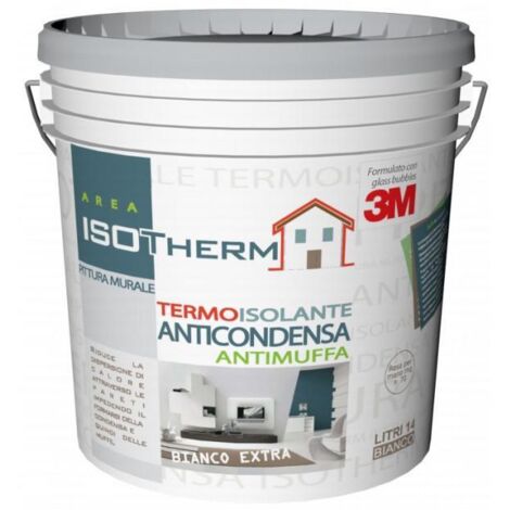 Isotherm Idropittura Termoisolante Anticondensa Antimuffa e Fonoassorbente per Interni 14 Lt Bianco Extra - Colorificio Area 51