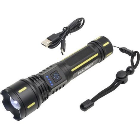 TORCIA ALLUMINIO LED RICARICABILE MAURER CON ZOOM 800LM - CF. BLISTER