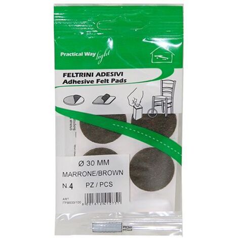 FELTRINO ADESIVO TONDO MARRONE Ø30MM - CF. BLISTER 4PZ