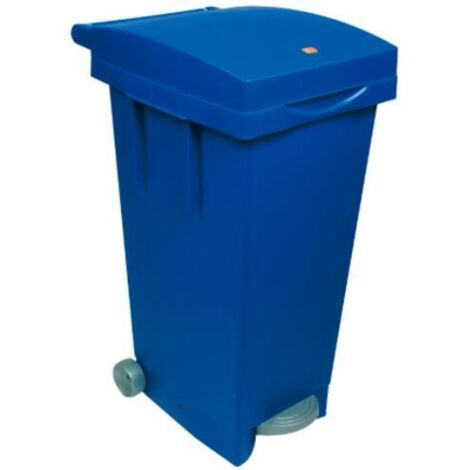BIDONE X RIFIUTI C/RUOTE 80LT BLU