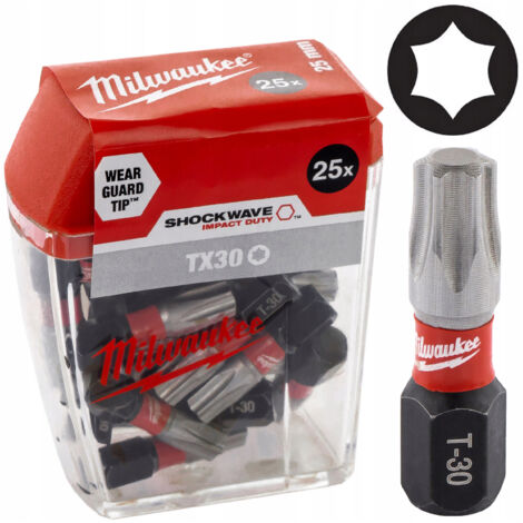 (z) Confezione sfusa BIT SHOCKWAVE TX30 25mm (25 pz.)