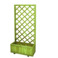Pannello Grigliato In Legno Di Pino - 40x180 Cm, Cornice 44x44 Mm, Per Giardino E Terrazzo