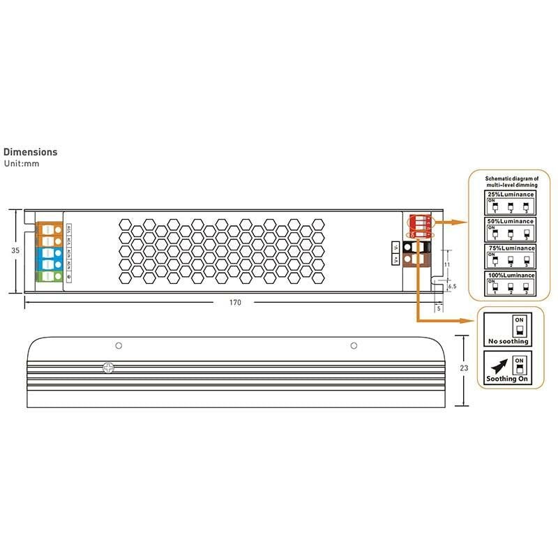 Alimentation mince DC12V/60W/5A réglable