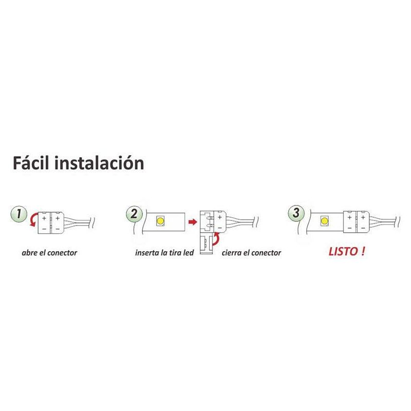 Cable de connexion précablé ruban led unicolore 10mm | Connecteurs