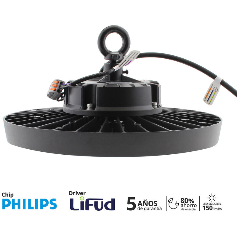 Hotte industrielle UFO 100W, 150lm/w, LUMILED, 1-10V dimmable