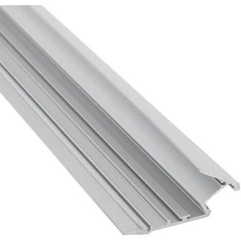 V-TAC Profilé Aluminium 2 Métres Pour Bandes LED - Couvercle Opaque - Largeur Max Bande 12,4 Mm