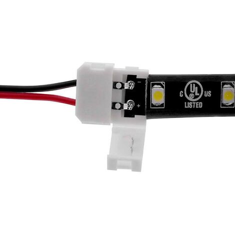 Connecteur 8mm pour ruban LED sans soudure: click + câble + jack