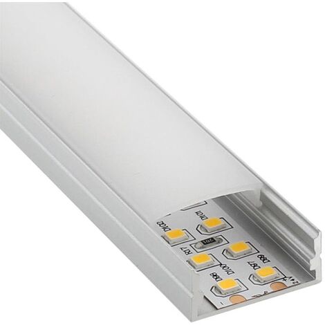 Profilé En Aluminium Pour Bandes LED - 2 Mètres, Noir Avec Cache Laiteux, Largeur Intérieure 12,4 Mm, Idéal Pour éclairage Indirect - 9