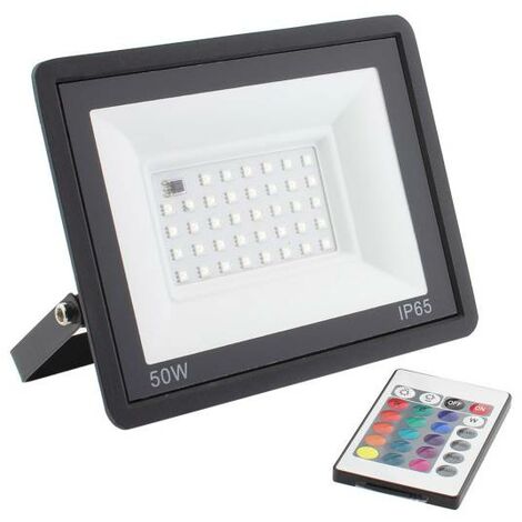Projecteur LED Rvb Avec Télécommande 10W 30W 50W IP66 Étanche Lumière