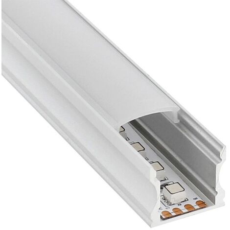 Jandei Pack x4 Profilé Aluminium Encastrable 1m pour Ruban LED avec Couvercle Translucide 23.3*9.7mm | Leroy Merlin