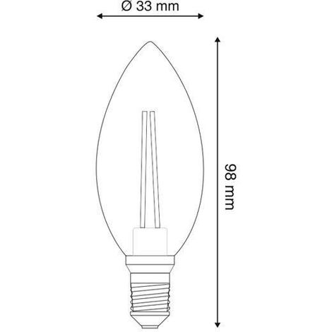 Lot de 10 ampoules LED E14 COB 4W, blanc chaud 2700K