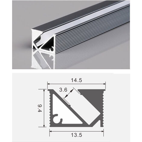 30x30mm GRAND PROFIL D'ANGLE EN ALUMINIUM 1M POUR RUBAN LED BARRE