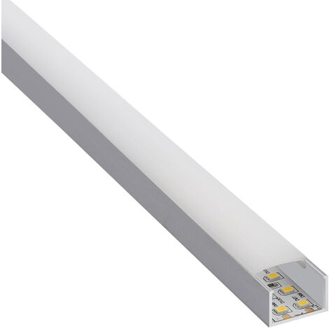 Profilé Aluminium Encastrable Pour Bande LED - 2 Mètres - Largeur 21,7 Mm, Hauteur 7 Mm - Finition Aluminium - 3
