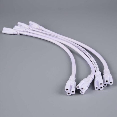 sourcing map T5 T8 LED Tube Connecteur Câble 30CM Mâle à Femelle Double Extrémité Rallonge Cordon pour LED Intégré Lumière Tube, Paquet de 6