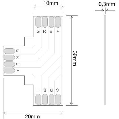 Connecteur En T Pour Bandes Rgb Broches Mm