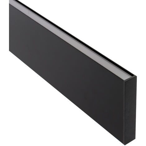 Profilé Aluminium Pour Bande LED ST10 - Noir, 2 Mètres - Couvercle Laiteux - Pour Bandes Jusqu'à 10 Mm De Large