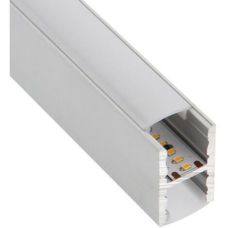 Jandei - Profilé en aluminium 4x1m pour bande LED encastrée. Couvercle arrondi translucide