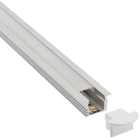 Profilé Aluminium Pour Bande LED 2m - Couverture Opaque, Dissipation Chaleur, Fixation Incluse