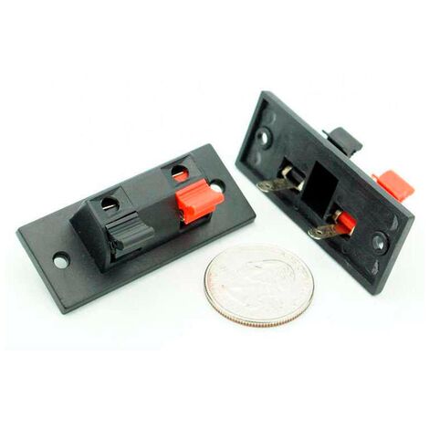 Connecteurs Haut-Parleur 2 Voies - Lot De 3 Bornes De Serrage Noir Pour Caisson De Basse Ou Enceinte - 9