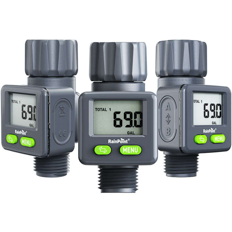 Compteur D'eau Numérique Avec Capteur Hall - écran LCD 1,9 Cm, Pour Tuyau Arrosage, Surveillance Consommation Eau