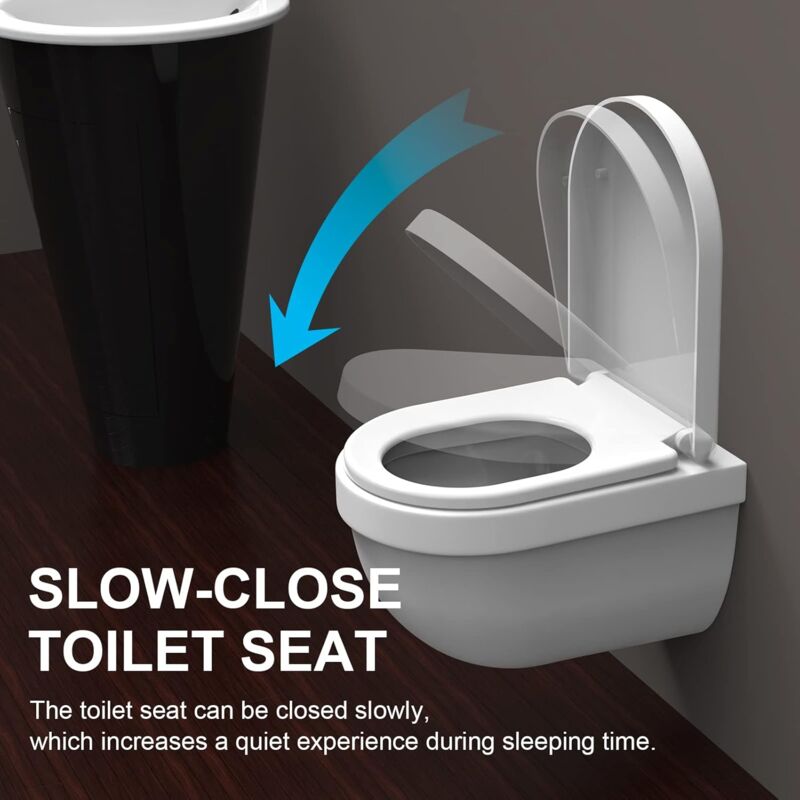 Abattant WC Frein De Chute - Fermeture Douce Et Silencieuse, Blanc Universel 🚽