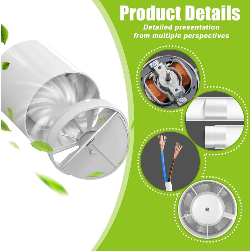 Ventilateur De Gaine VENTS VKO 100 Mm – Silencieux – 135 M³/h – 16 W – Neuf